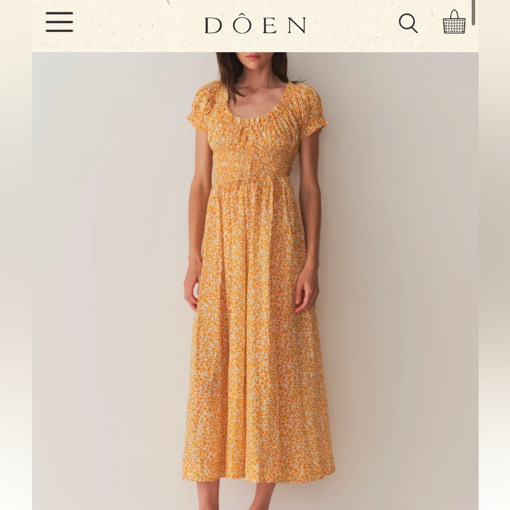 Doen Ashlyn dress in clementine daisy fields